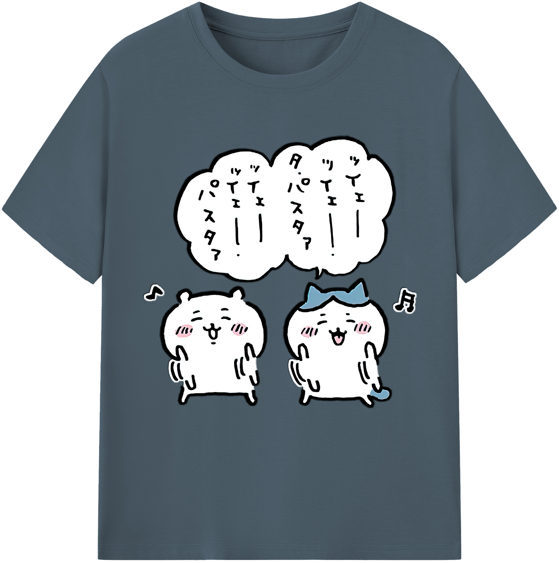 （画像用） ちいかわ ハチワレ Chii-kawa hachiware 綿100％半袖Tシャツ（フロントプリント）